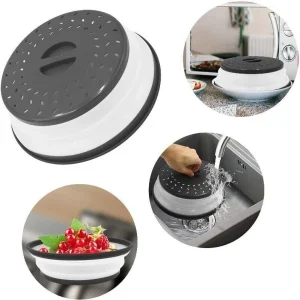 Microwave Food Cover Splatter Proof Vented Collapsible Kitchen Cooking Lid