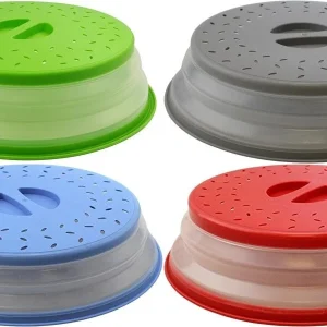 2-Pack Collapsible Microwave Splatter Cover & Colander – Random colors BPA-Free,